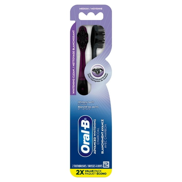 Brosses à dents au charbon Oral-B Thérapie blanchissante, moyenne