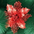 thumbnail image 4 of 6 piezas de flores de Pascua artificiales, adorno para árbol de Navidad, adorno floral hueco brillante para ventana de casa y puerta, 4 of 5