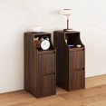 thumbnail image 3 of Gineuiia Fluted Narrow Nightstand with Drawers, Modern Bedside Tables Set of 2, Wood End Table for Bedroom, Mid Century Night Stands, Living Room, Walnut, 3 of 8