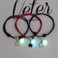 thumbnail image 4 of LICEWO 3 Pcs Luminous Love Star Moon Cat Bracelets Handmade String Rope Promise Bracelet for Women Girl Friends Couples, 4 of 20