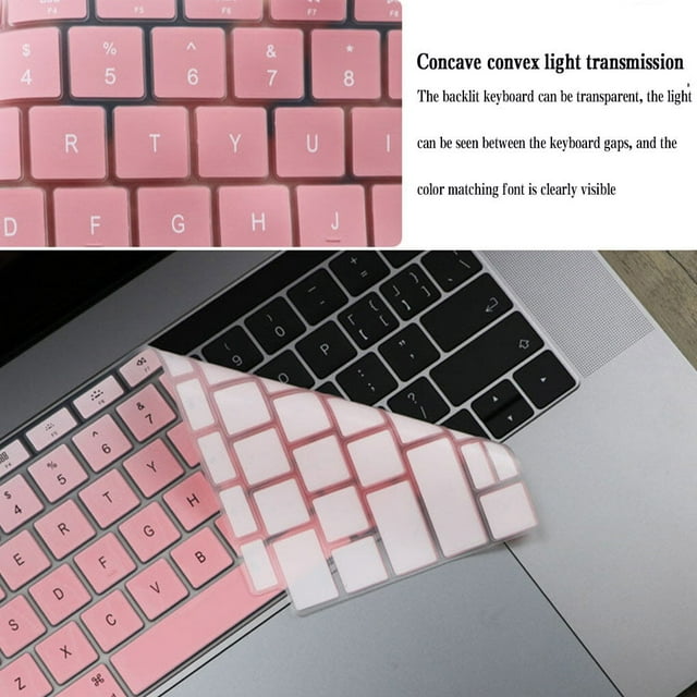 Maoww Keyboard Cover Laptop Waterproof Dustproof Keyboard Silicone Film Replacement for Macbook Air, Colorful Black