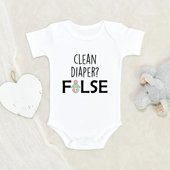 Newbabywishes - Clean Diapers False Pun Saying Baby Clothes for Boys and Girls - Newborn Clothing
