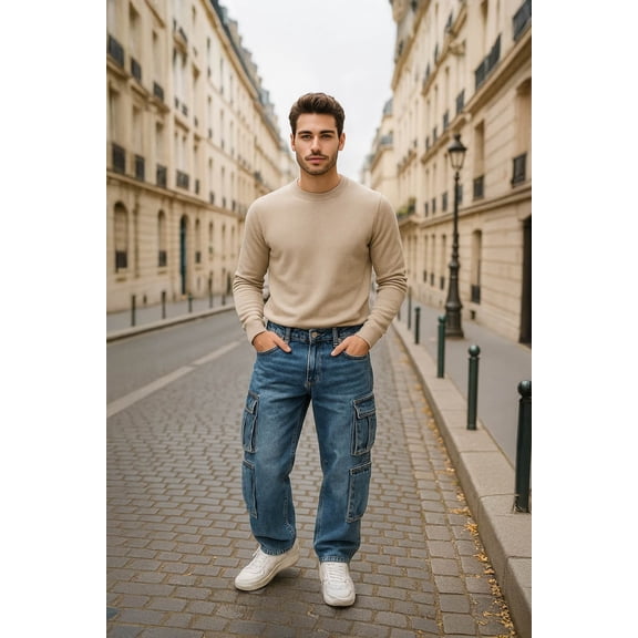 Banny Jeans Men's Regular Fit Jeans, Blue, Size L