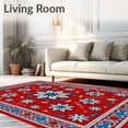 thumbnail image 2 of ODIKA 2'x3' Machine Washable Non-Slip Area Rug, Snowflake Latch Hook Kit Cushion Cover Needlework Embroidery High Traffic Rug with Pad, Red, 637883, 2 of 8