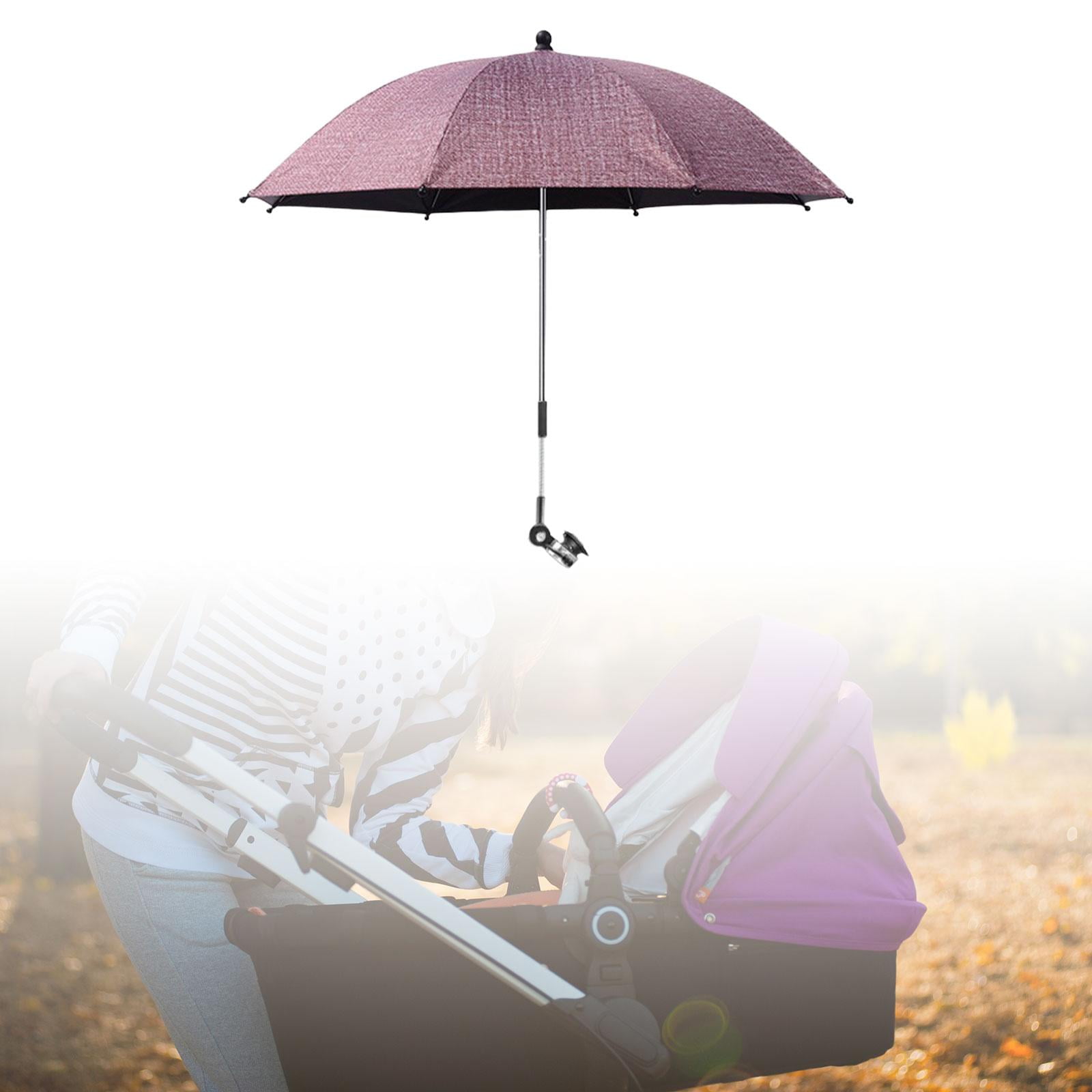 Wswqop Baby Pram Umbrella with Clamp Baby Stroller Parasol Universal Summer 360 Degree red