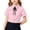 Pink, variant on Button down Uniform Shirts Girls Short Sleeve Solid Loose Blouses Collared Tops Summer School Clothes