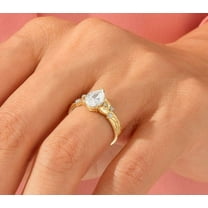 vylahjewellery Expensive Pear Cut 2 CT Moissanite Diamond Ring 14K Yellow Gold Best Diamond Wedding Ring