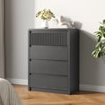 thumbnail image 3 of ASTUVIA 4 Drawers Dresser for Bedroom, 40" Tall Chest of Drawers with Curved Profile Design, Mid Century Fluted Storage Dressers Organizer,Black, 3 of 9