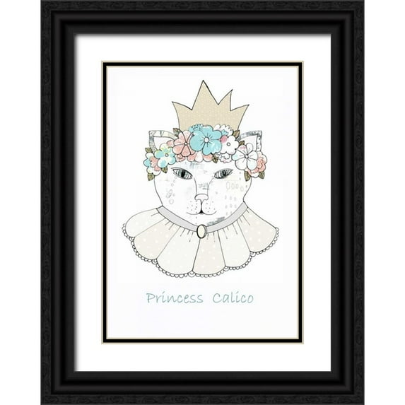 Ogren, Sarah 24x32 Black Ornate Wood Framed with Double Matting Museum Art Print Titled - Princess Calico