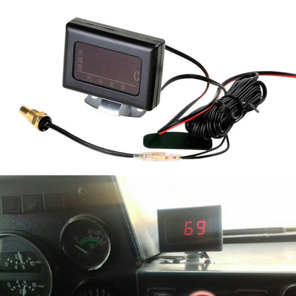 21mm Homyl LCD Digital LED Auto Car Water Temp Gauge Temperature Meter Kits 