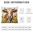 thumbnail image 5 of COMIO  Farm Animal Cow Cattle Throw Pillow Cover, Farmhouse Animal Sunflower with Funny Cow Yellow Decorative Pillow Case Home Decor Square Pillowcase, 5 of 5