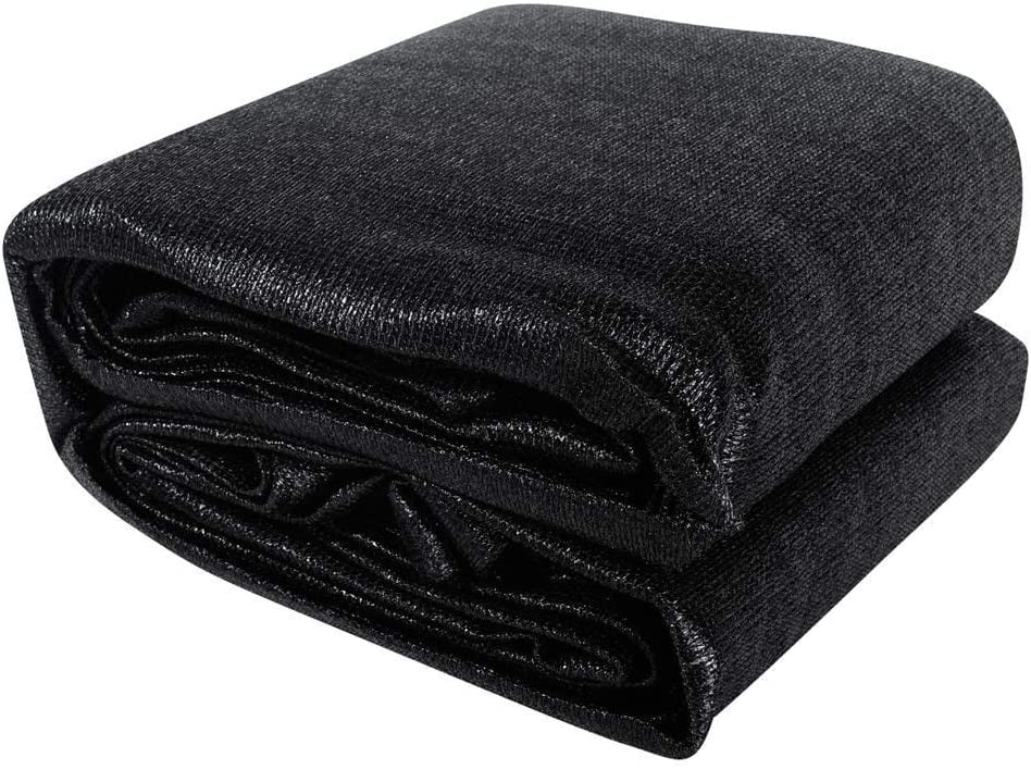 Agfabric 70% Shade Cloth Sunblock Fabric Cut Edge with Free Cilps UV Resistant for Garden Plants Cover, 9' x 10', Black