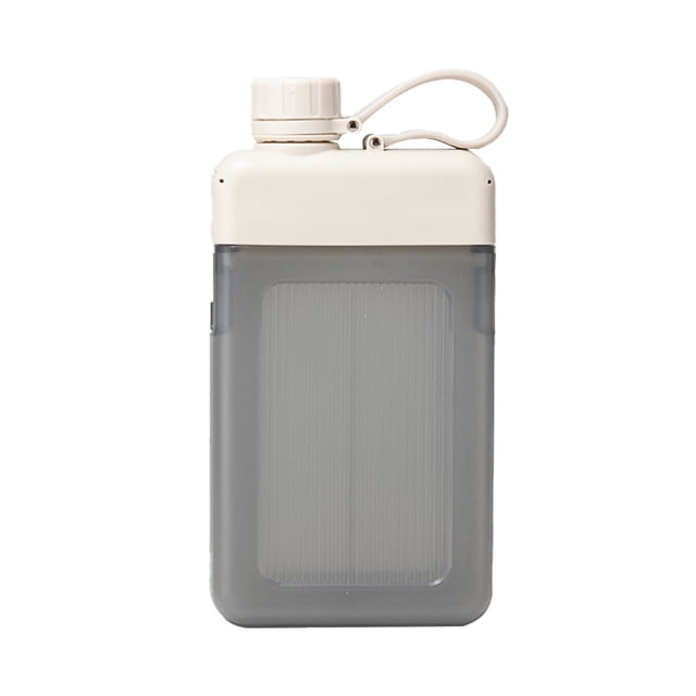 CSChome Bouilloire de Sport 450ml Bouteille de Sport Résistante à la Chaleur, Étanche, Anti-Chute, Transparente, Créative, Carrée, Plate, pour Sports Extérieurs