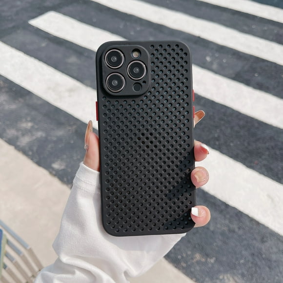 Estuche transpirable aplicable a 14 teléfonos móviles Estuche Apple Hole Estuche disipador de calor X Fine Hole Macaron 9 Color Estuche suave Funda protectora 11