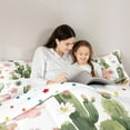 thumbnail image 4 of Manfei Green Cactus Plant Bedding Comforter Set 7pcs, Princess Hat Queen Bedding Sets, 4 of 7