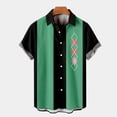 thumbnail image 2 of TAIAOJING Mens Bowling Shirts Summer Hawaii Casual Loose PrinTurn Collar Short Sleeve Button Down Shirts, 2 of 5