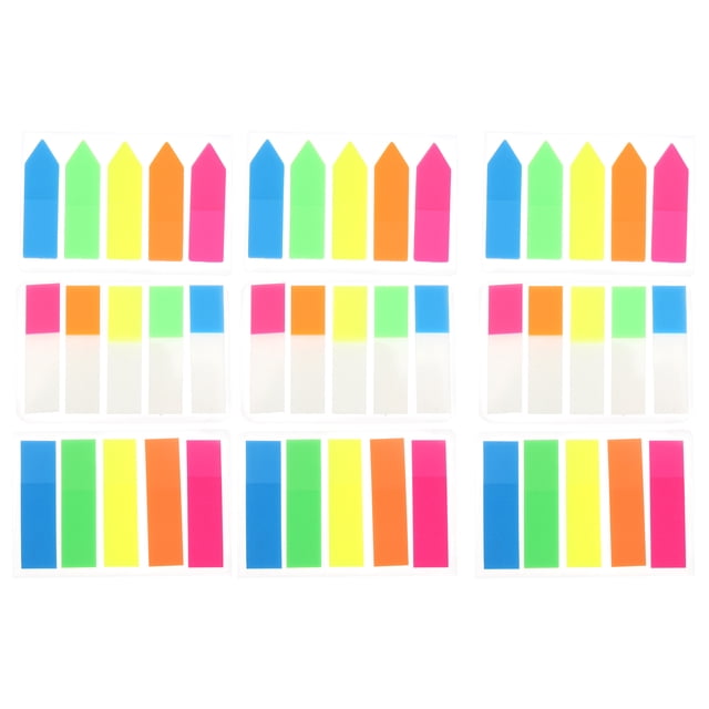 FRCOLOR Label Stickers Assorted Color Plastic Label Stickers for Marker with Highlight Points Perfect for Notebook Index and Bookmark Use,1.77"X0.47"X0.04"