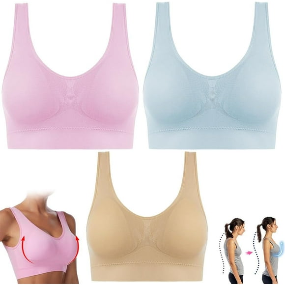 Cozycurve Sujetador sin costuras, sujetadores deportivos suaves y cómodos antiflacidez para mujer, sujetador push up que suaviza la espalda