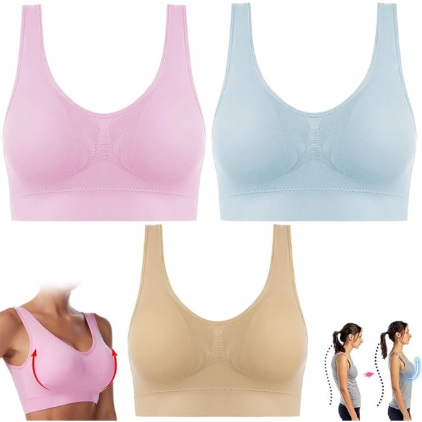 Cozycurve Sujetador sin costuras, sujetadores deportivos suaves y cómodos antiflacidez para mujer, sujetador push up que suaviza la espalda