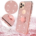 thumbnail image 4 of For Apple iPhone 13 Pro Max Ring Kickstand Glitter Cute Bling Cover for Girls Women Diamond Sparkly Case for iPhone 13 Pro Max - Rose Gold, 4 of 5