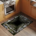 thumbnail image 2 of 3D Optical Illusion Entryway Rug 2'x3'&nbsp; Non Slip Front Door Mats, Visual Trap Looks Like Holes Teal Entrance Rugs Indoor Outdoor Carpet, Washable Floor Mats Small Area Rug for Bedroom Kitchen, 2 of 8