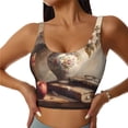 thumbnail image 2 of Lsque Vintage Floral Vase With Books Printed Women'S Sports Bra, Compression, Moisture Wicking, High-Impact Sports Bra For Women,Supportive sports bra-Medium, 2 of 9