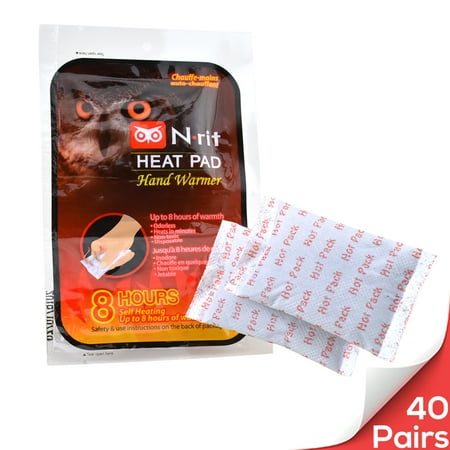Owlheat [hand Warmer - 40 Pack / 80 Pieces] Disposable Self Heating Hand Warmers - Up To 320 Hours Of Total