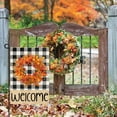 thumbnail image 6 of Welcome Fall Garden Flags for Outside 12.5x18 Double Sided Burlap, Buffalo Plaid Wreath Seasonal Sign Small Yard Flag Farmhouse Holiday Autumn Outdoor Decor DF570, 6 of 6