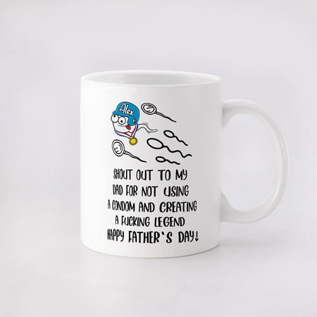 

Naughty Swimming Sperm Shout Out To My Dad Coffee Mug Ideas Gifts For Dad Custom Kids Name Gifts Ideas For Daddy Men From Son Father s Day White 11 15oz Ceramic Novelty Cup
