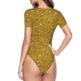 thumbnail image 4 of Easygdp Gold Glitter Women'S Waist-Cinching Short-Sleeved Onesie, Olastic Onesiet,Snaps At Bottom,Easy To Put On And Take Off - Xx-Large, 4 of 9