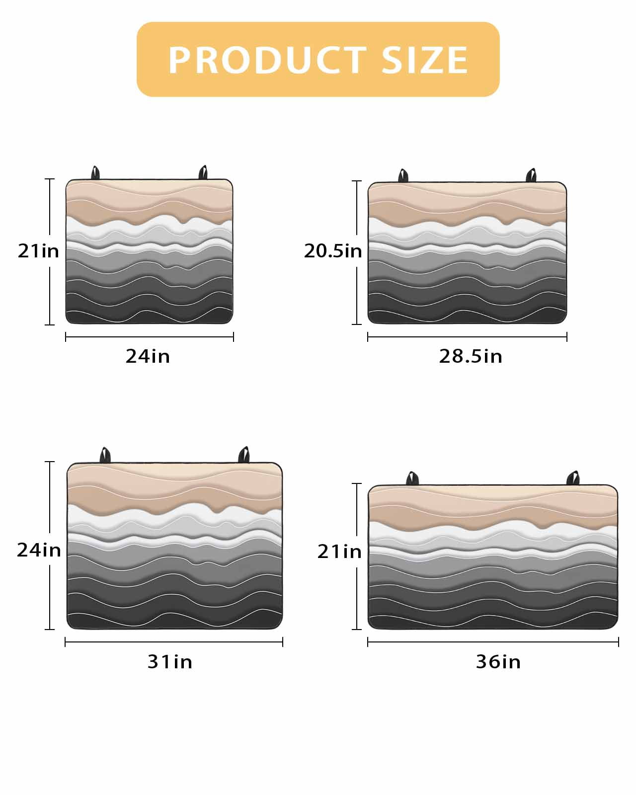 nqOlkjepod Large Induction Cooktop Protector Mat 24"x21", Grey Ombre Stripe Stove Top Covers for Electric Stove, Abstract Summer Beach Coastal Stove Burner Cover Mats, Glass Top Stove Cover