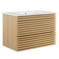 thumbnail image 2 of Modway Render 30" Wall-Mount Bathroom Vanity in Oak White, 2 of 9