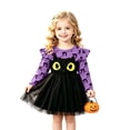 thumbnail image 2 of Kogui Toddler Girls Winter Long Sleeve Tutu Sundress Holiday Halloween Casual Party Attire (Purple, 2-3 Years), 2 of 7