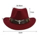 thumbnail image 5 of Sombrero de vaquero clásico, ala grande Accesorios cómodos Disfraz de cosplay Sombrero de ligero para adultos unisex Camping Etapa Rendimiento , burdeos Hugo Sombrero de vaquero occidental, 5 of 10