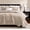 A02-Beige, variant on 3 Pieces Velvet King Size Quilt Set, Brown Taupe Tan Camel Striped Pick Stitch Soft Lightweight Bedspread, Modern Bedding Warm Thin Comforter