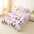 thumbnail image 2 of Erosebridal Girls Camping Twin Comforter Sets, Pink Tent Jungle Tree Bedding Set, Pink Reversible, 1 Comforter and 1 Pillowcase, 2 of 6