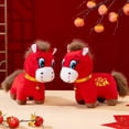 thumbnail image 4 of Smile Smile Horse Plush, 9.84in Funny Smiling Horse Plushies Toy for Year of The Horse 2026, Lucky Chinese Lunar New Year Mascot Zodiac Ornament for Home Store Tabletop Decor, Red (Smiling Horse), 4 of 12