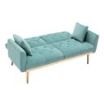 thumbnail image 5 of Accent Sofa, Mid Century Modern Velvet Fabric Couch, Convertible Futon Sofa Bed, Recliner Couch Accent Sofa Loveseat Sofa with Gold Metal Feet for Living Room Bedroom Office Small Space, Mint Green, 5 of 9