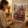 thumbnail image 4 of Full Drill Pearl Diamond Art Kit, 12X8 in Christmas Canvas, Festive Holiday Room Decor and Unique Gift Idea for Adults, 4 of 7