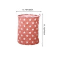 thumbnail image 3 of Collapsible Star-Print Linen Cotton Laundry Hamper with Handles, Extra Large Washable Fabric Storage Bin for Clothes, Toys & Blankets, 3 of 9
