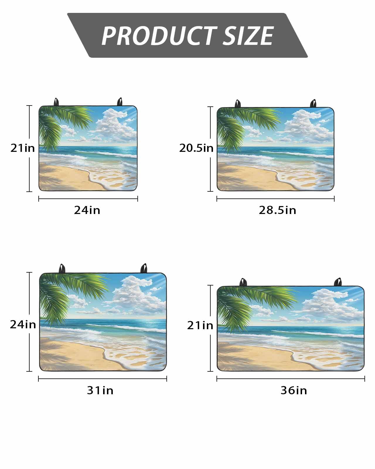 Stove Top Covers for Electric Stove, Summer Beach Glass Stovetop Cover Protector, Coastal Ocean Tropical Palm Trees Induction Cooktop Protector Oven Mat for Kitchen Countertop 24"x21"
