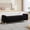 Black + Teddy, variant on FENGFAN 63.4 Inch Ivory Wave Tufted Flip Top Storage Bench, Teddy Fabric With Armrest & Rubberwood Legs, 1 Pack