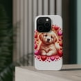 thumbnail image 4 of DistinctInk MagSafe Tough Case for Apple iPhone 13 Pro (6.1" Screen) - Valentine's Day Golden Retriever Puppy - Slim Profile Design, 4 of 6