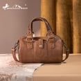 thumbnail image 5 of Montana West Mini Barrel Crossbody Bag Western Tooled Design with Buckle, Light Coffee, 5 of 6
