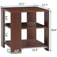 thumbnail image 2 of Square Side Table, Modern End Table Sofa Table with 2-Tier Bottrom Shelves and 4 Legs, Wood Living Room Nightstand Bedside Table with Wide Tabletop for Living Room Bedroom, Easy Assembly, Brown, 2 of 7