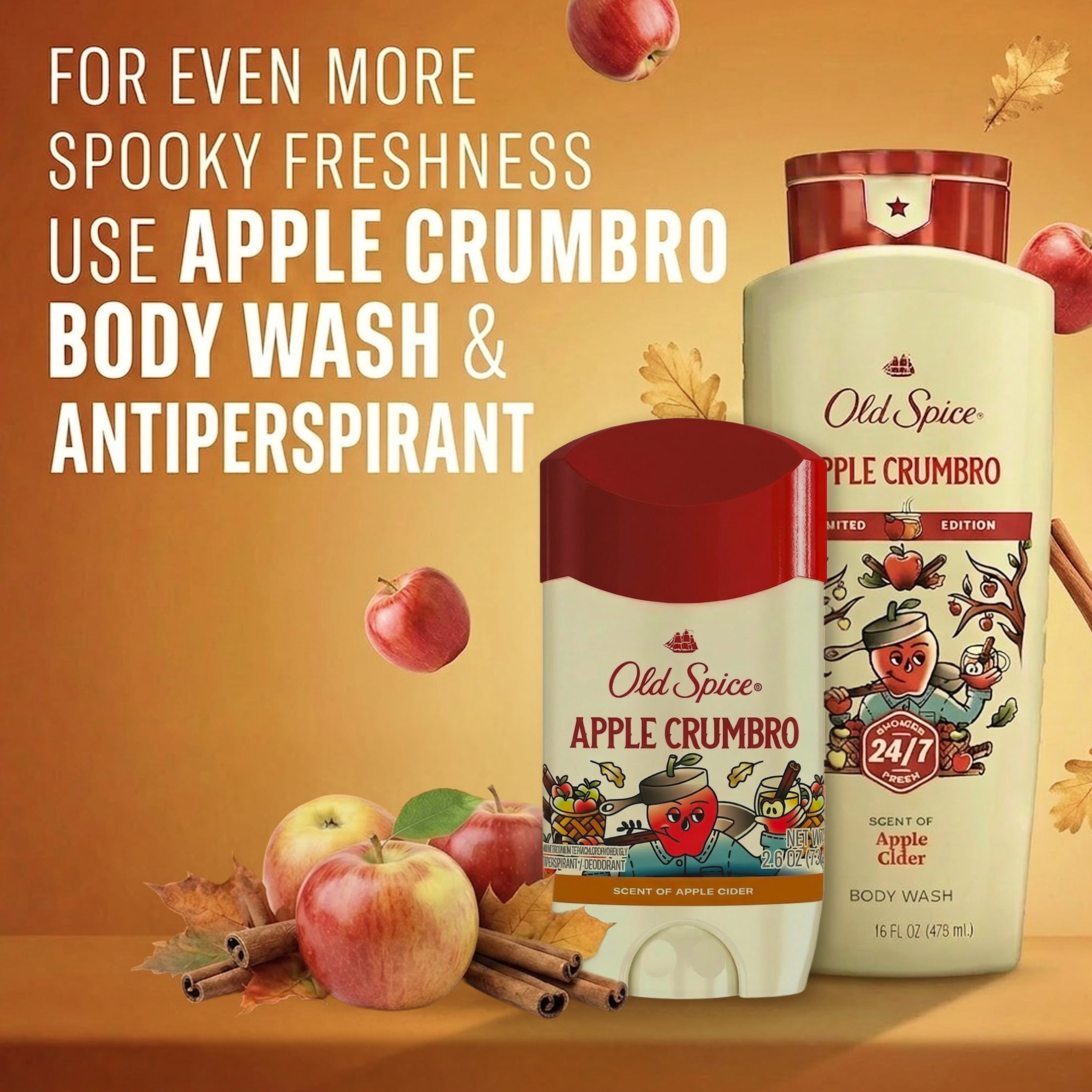 Old Spice Men's Antiperspirant, Apple Crumbro, 2.6oz