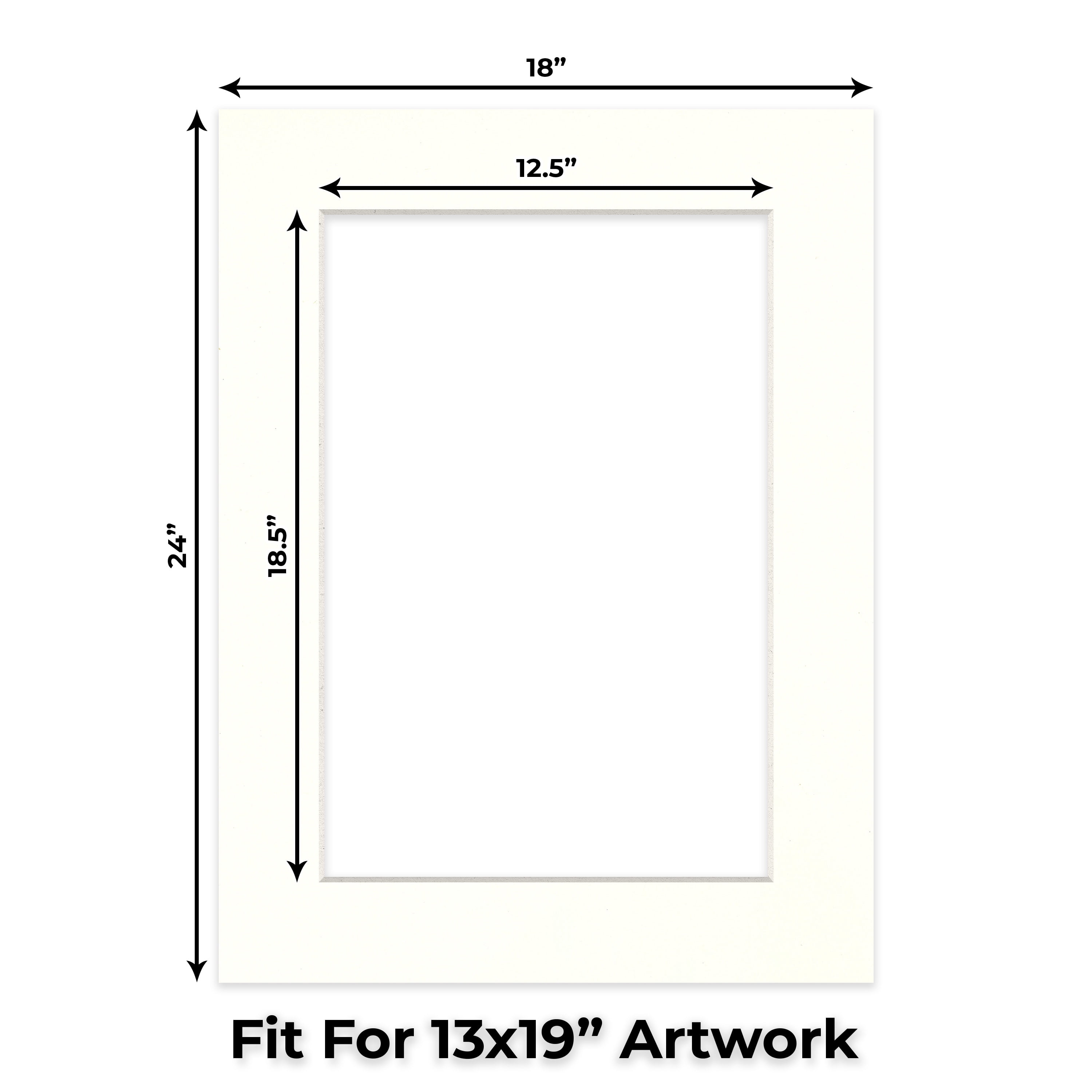 Antique White Picture Frame Mat for 18x24 Frames - Fits 13x19 Photos - 50 Mats