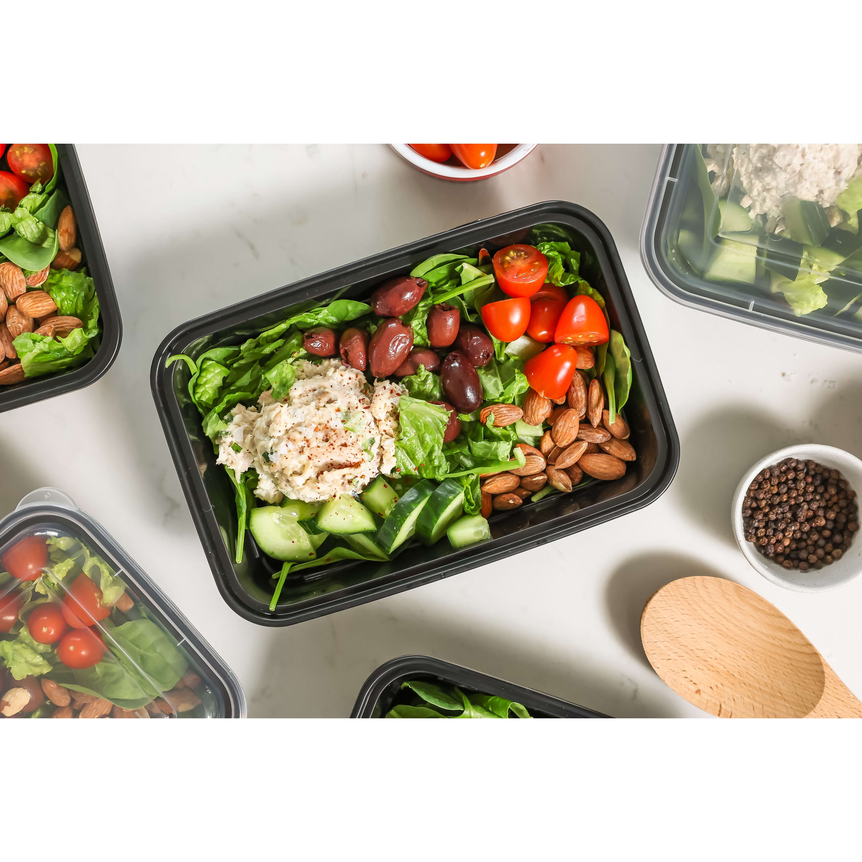 (4 pack) Goodcook Single Compartment Meal Prep Container, Rectangle