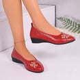 thumbnail image 7 of Bkhluea Women Floral Perforated Wedge Flats Slip On Comfortable Footwear For Office Work Daily Casual Outdoor Activities, 7 of 7