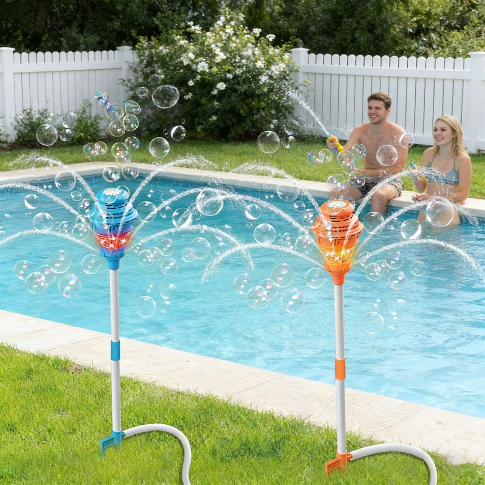 Automatic Bubble Blower And Water Mist Combo For Outdoor Activities And Celebrations